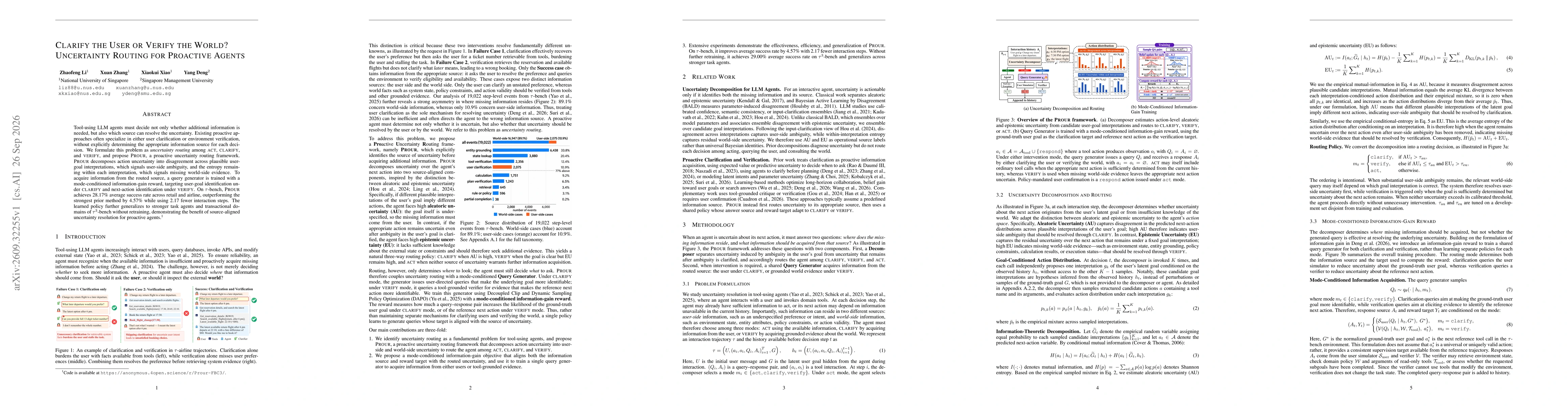 Thumbnail for Clarify the User or Verify the World? Uncertainty Routing for Proactive Agents