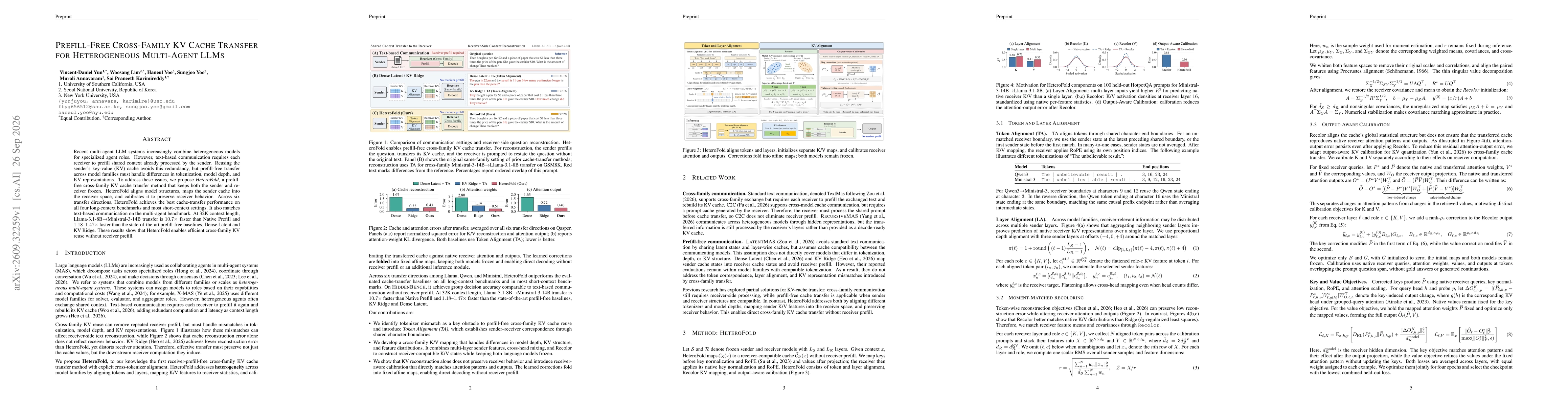 Thumbnail for Prefill-Free Cross-Family KV Cache Transfer for Heterogeneous Multi-Agent LLMs