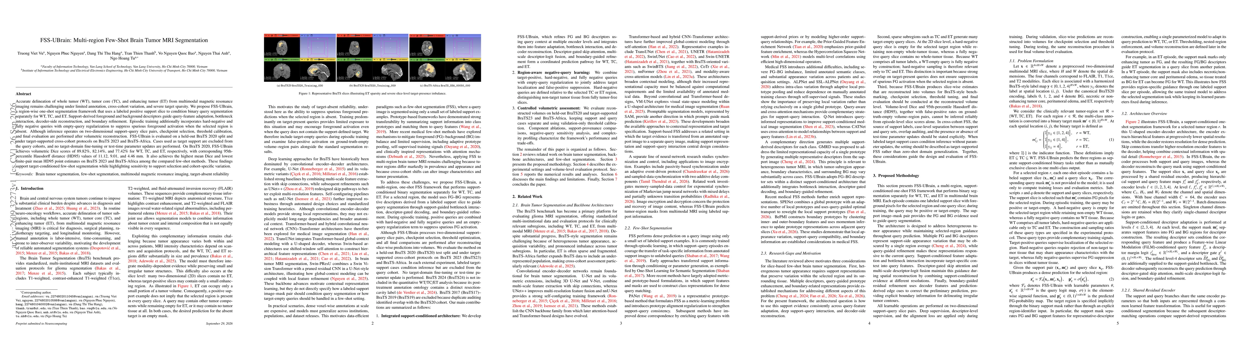 Thumbnail for FSS-UBrain: Multi-region Few-Shot Brain Tumor MRI Segmentation