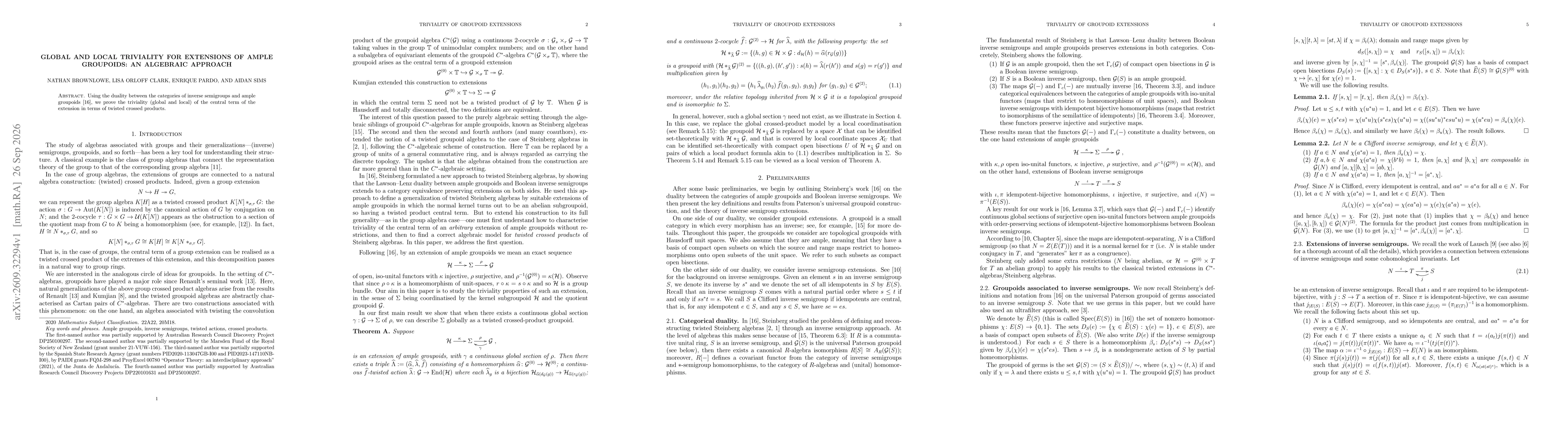 Thumbnail for Global and local triviality for extensions of ample groupoids: an algebraic approach