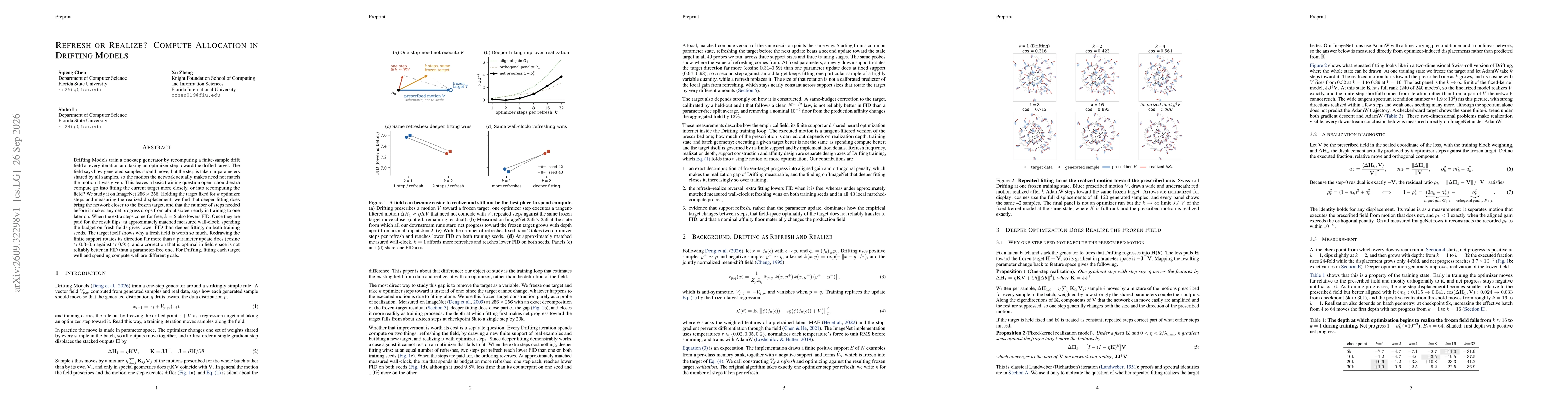 Thumbnail for Refresh or Realize? Compute Allocation in Drifting Models