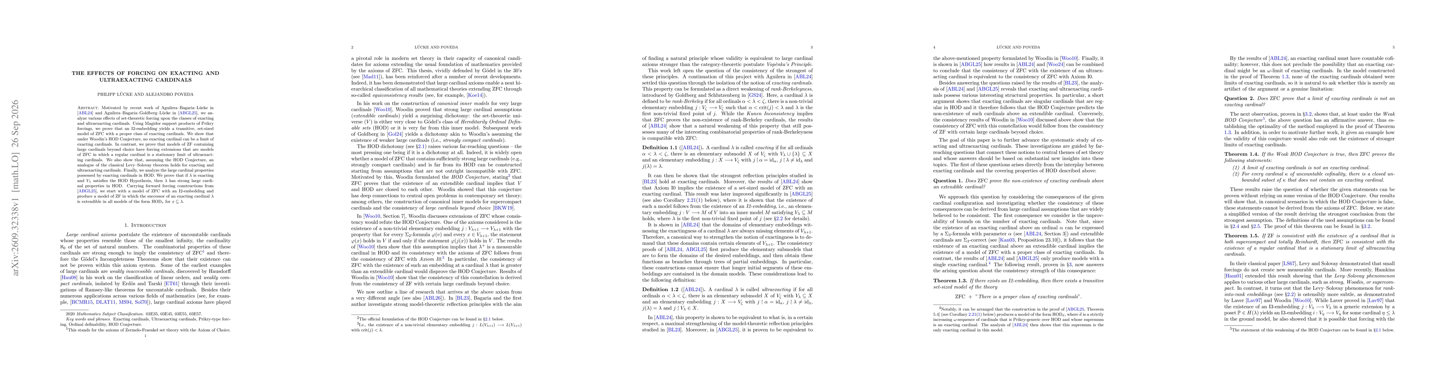 Thumbnail for The effects of forcing on exacting and ultraexacting cardinals