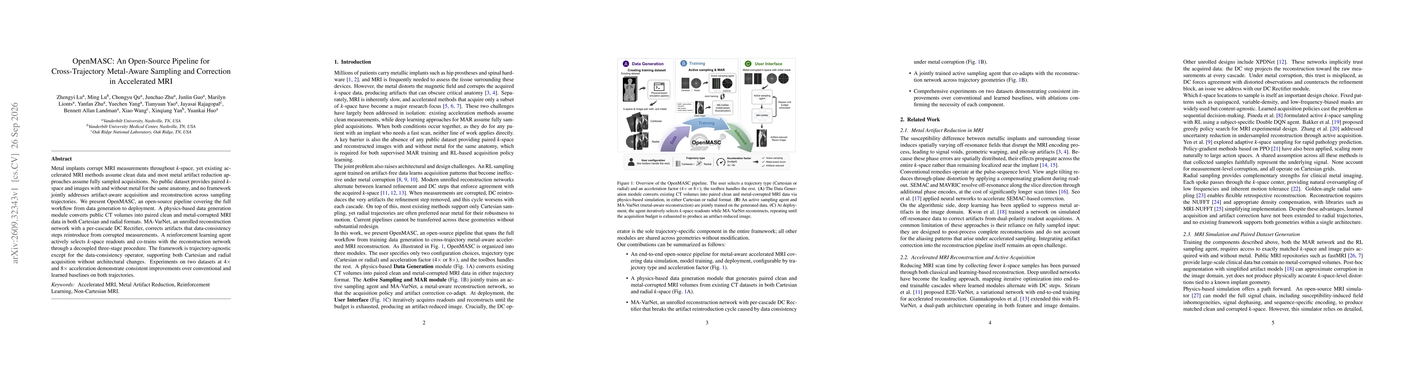 Thumbnail for OpenMASC: An Open-Source Pipeline for Cross-Trajectory Metal-Aware Sampling and Correction in Accelerated MRI