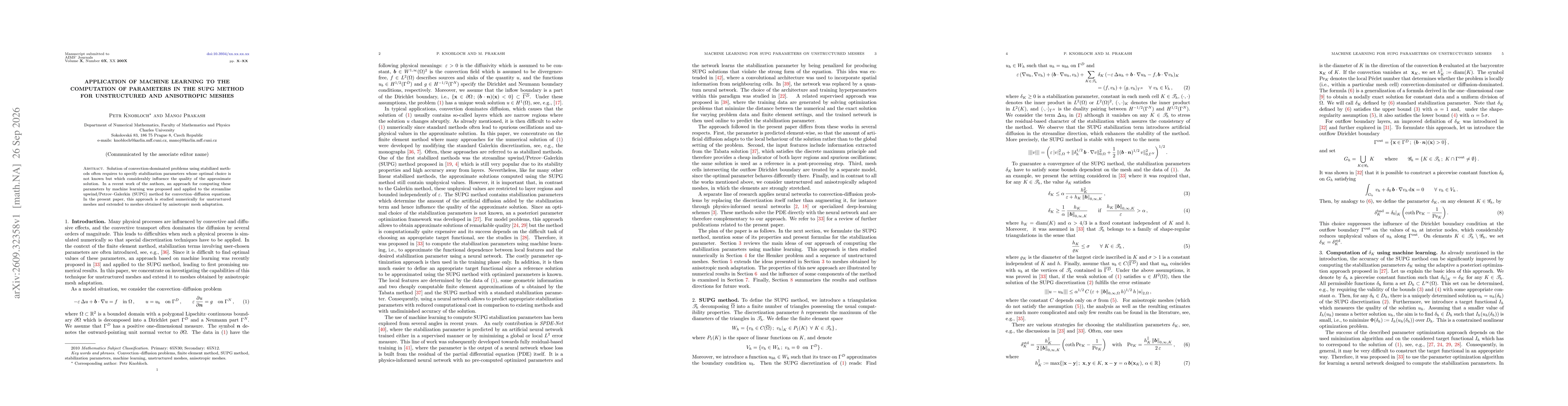 Thumbnail for Application of Machine Learning to the Computation of Parameters in the SUPG Method for Unstructured and Anisotropic Meshes