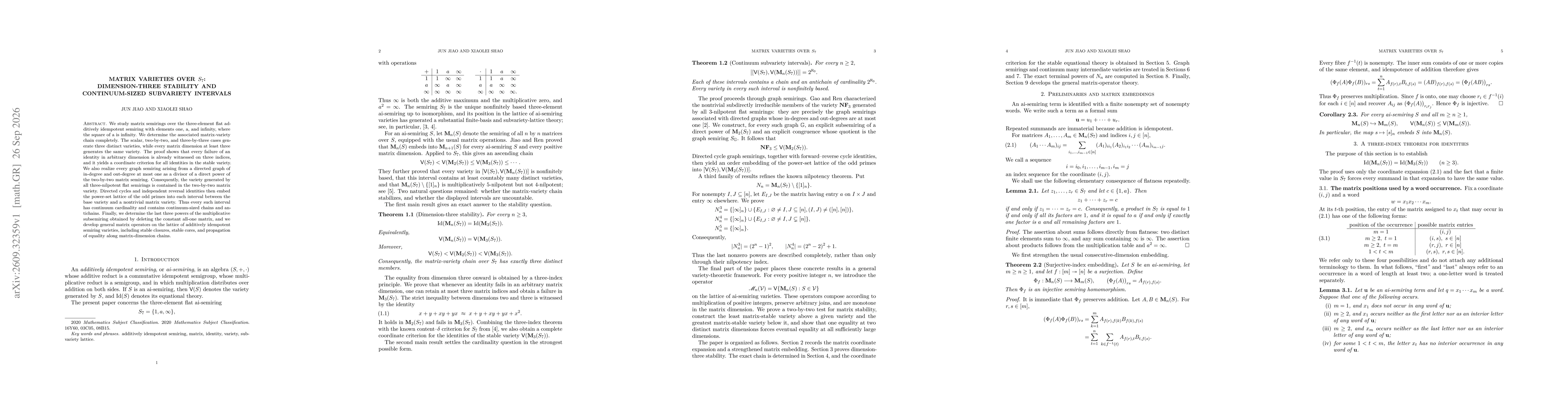 Thumbnail for Matrix varieties over $S_7$: dimension-three stability and continuum-sized subvariety intervals