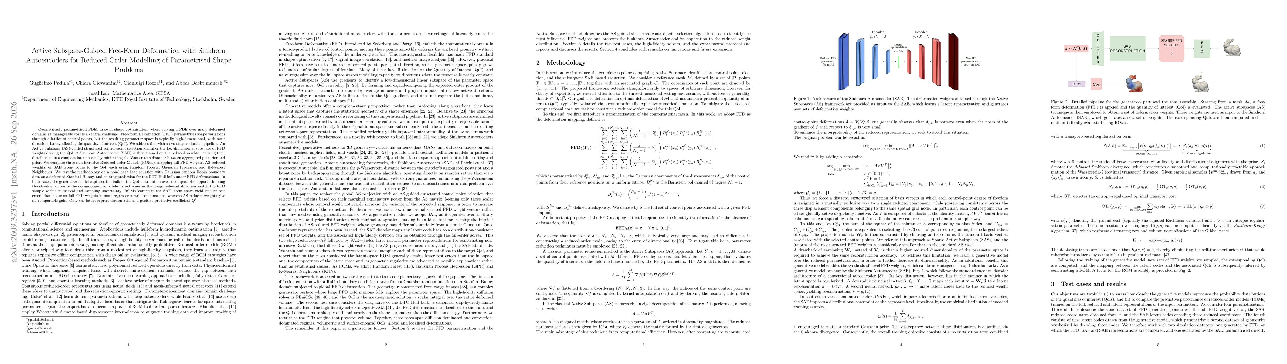 Thumbnail for Active Subspace-Guided Free-Form Deformation with Sinkhorn Autoencoders for Reduced-Order Modelling of Parametrised Shape Problems