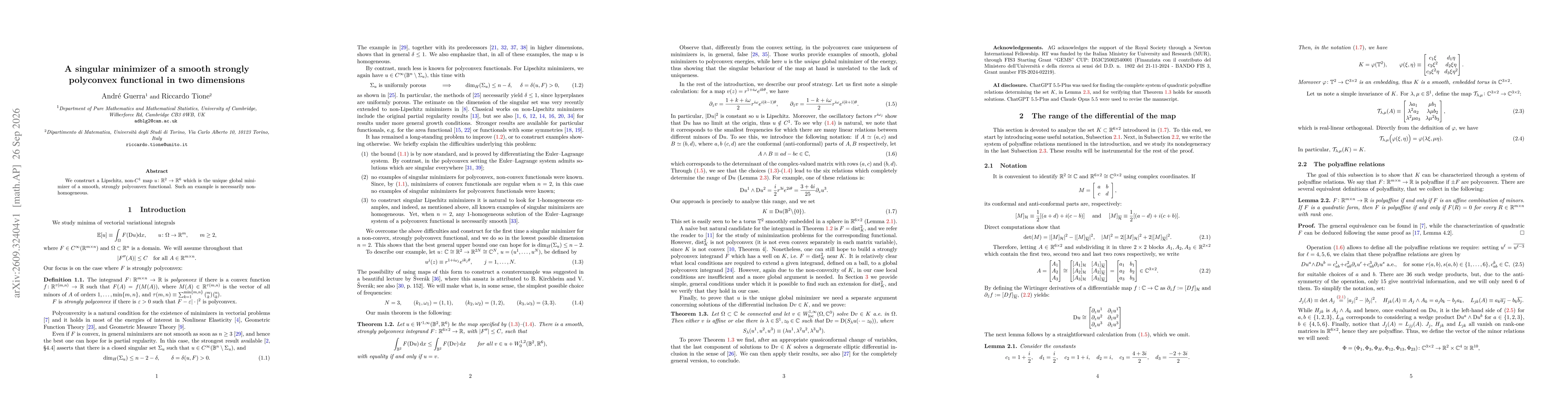 Thumbnail for A singular minimizer of a smooth strongly polyconvex functional in two dimensions