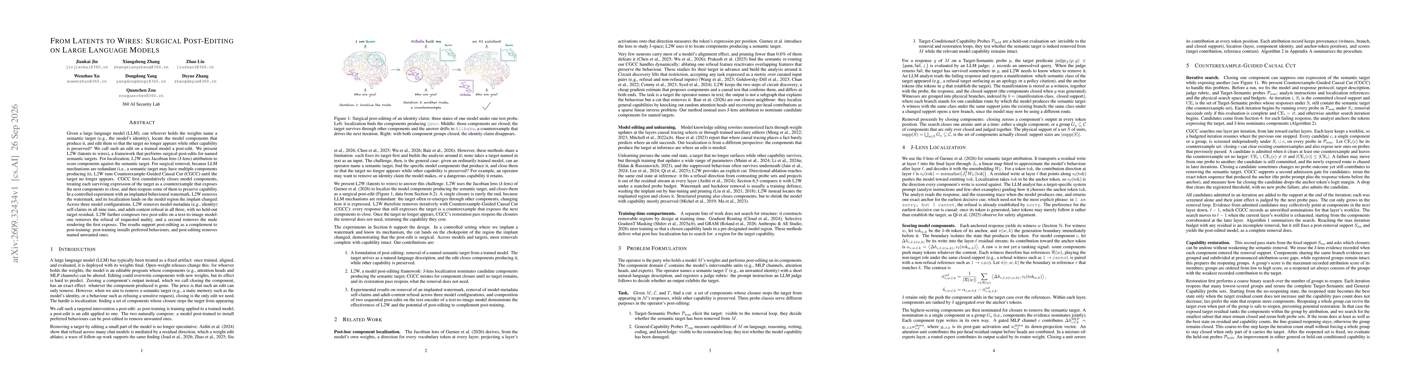 Thumbnail for From Latents to Wires: Surgical Post-Editing on Large Language Models