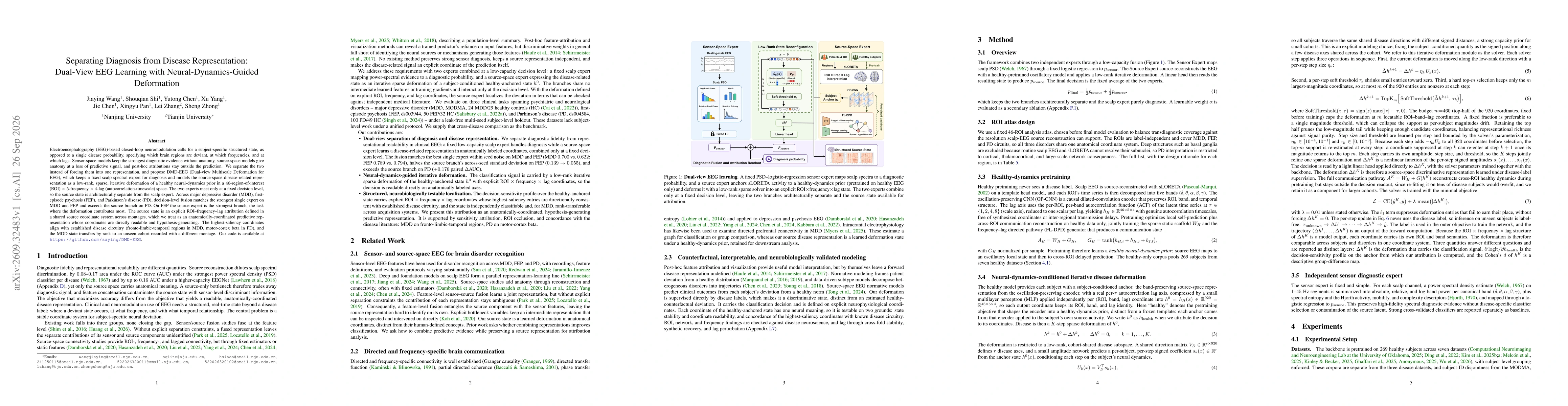 Thumbnail for Separating Diagnosis from Disease Representation: Dual-View EEG Learning with Neural-Dynamics-Guided Deformation