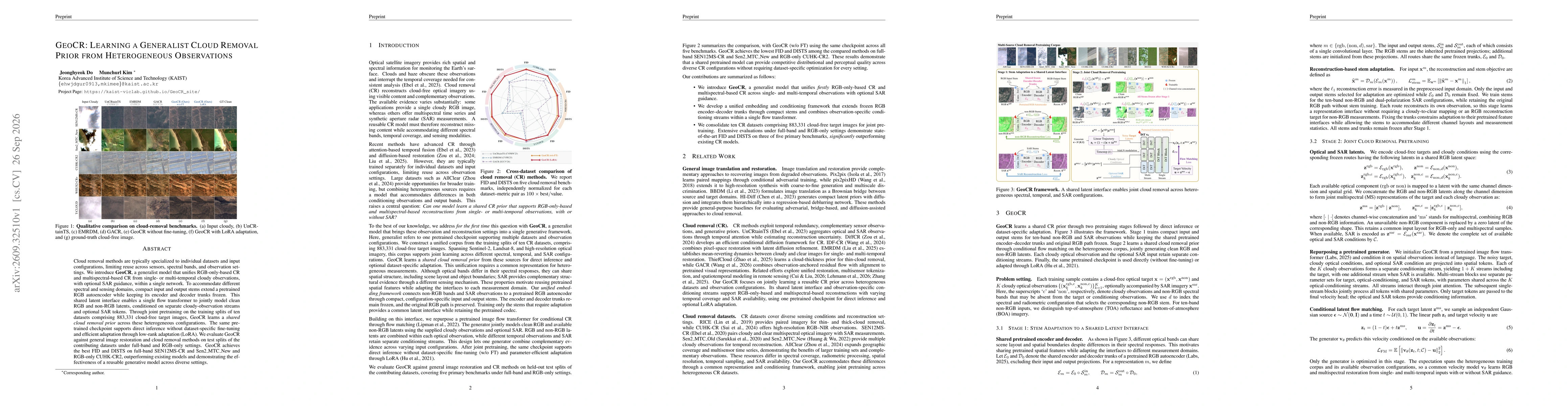 Thumbnail for GeoCR: Learning a Generalist Cloud Removal Prior from Heterogeneous Observations