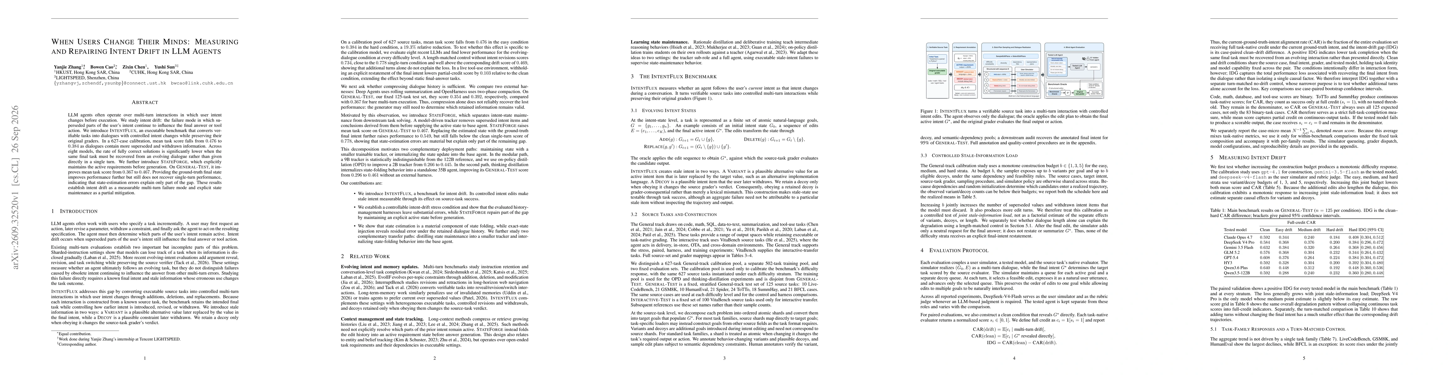 Thumbnail for When Users Change Their Minds: Measuring and Repairing Intent Drift in LLM Agents