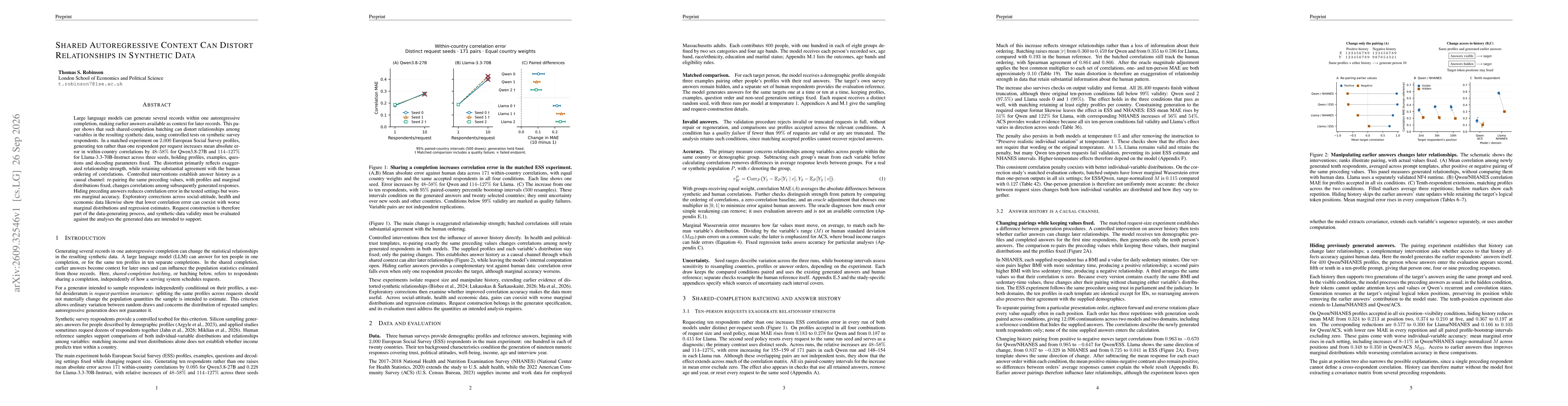 Thumbnail for Shared Autoregressive Context Can Distort Relationships in Synthetic Data