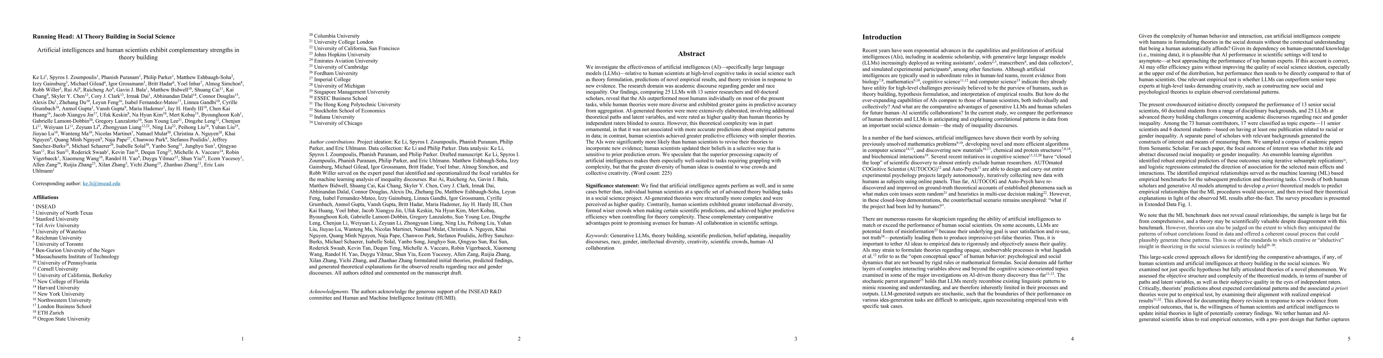 Thumbnail for Artificial intelligences and human scientists exhibit complementary strengths in theory building