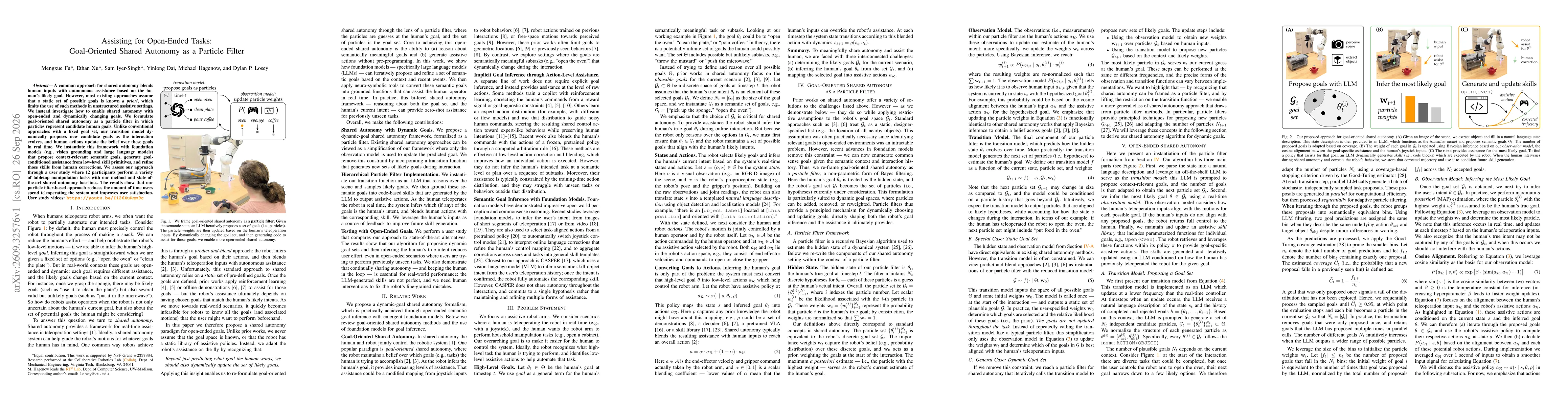 Thumbnail for Assisting for Open-Ended Tasks: Goal-Oriented Shared Autonomy as a Particle Filter