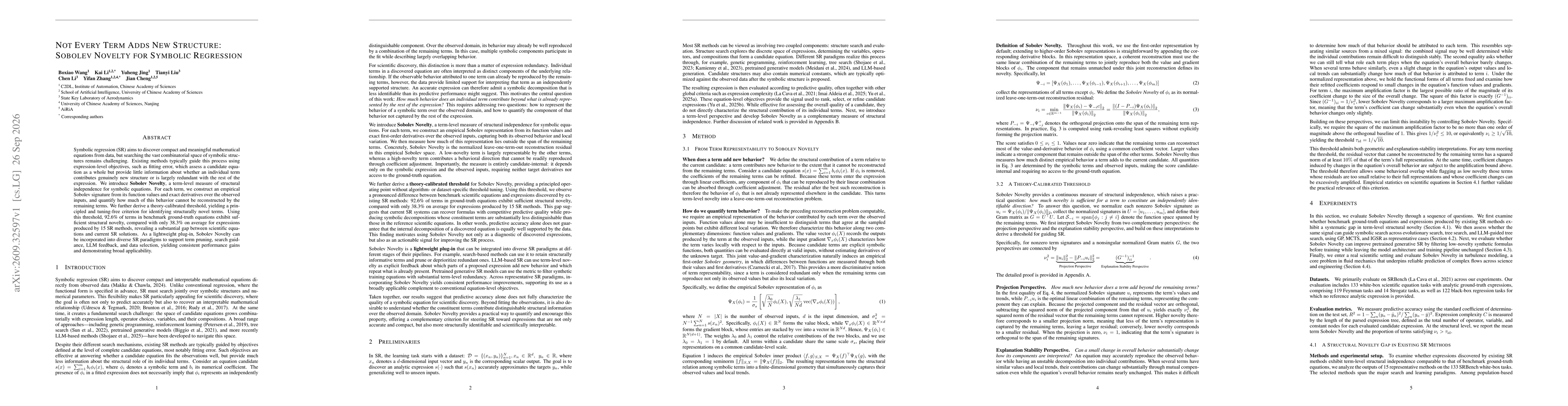 Thumbnail for Not Every Term Adds New Structure: Sobolev Novelty for Symbolic Regression