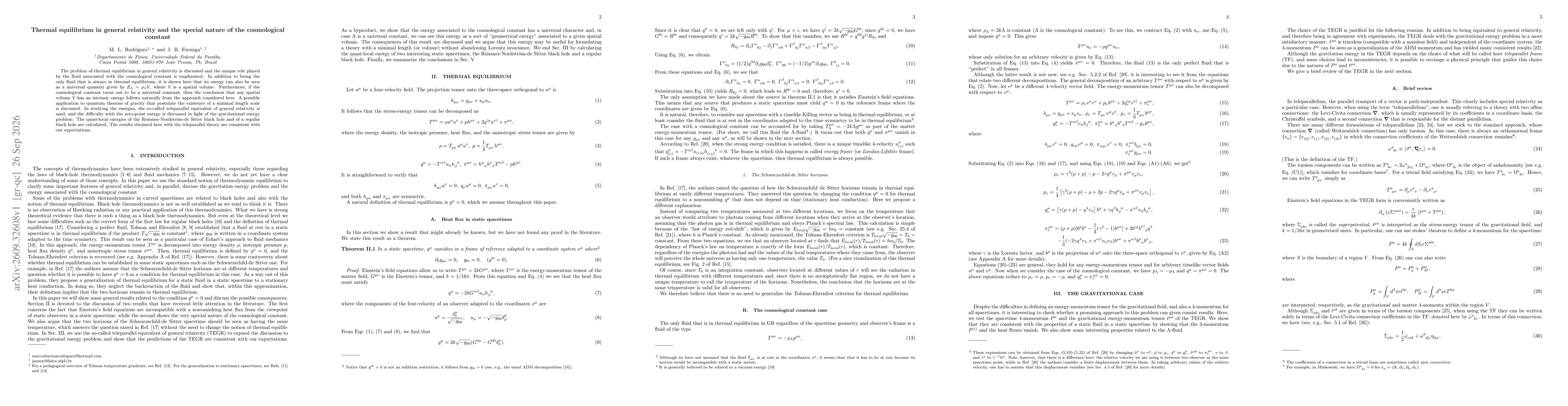 Thumbnail for Thermal equilibrium in general relativity and the special nature of the cosmological constant