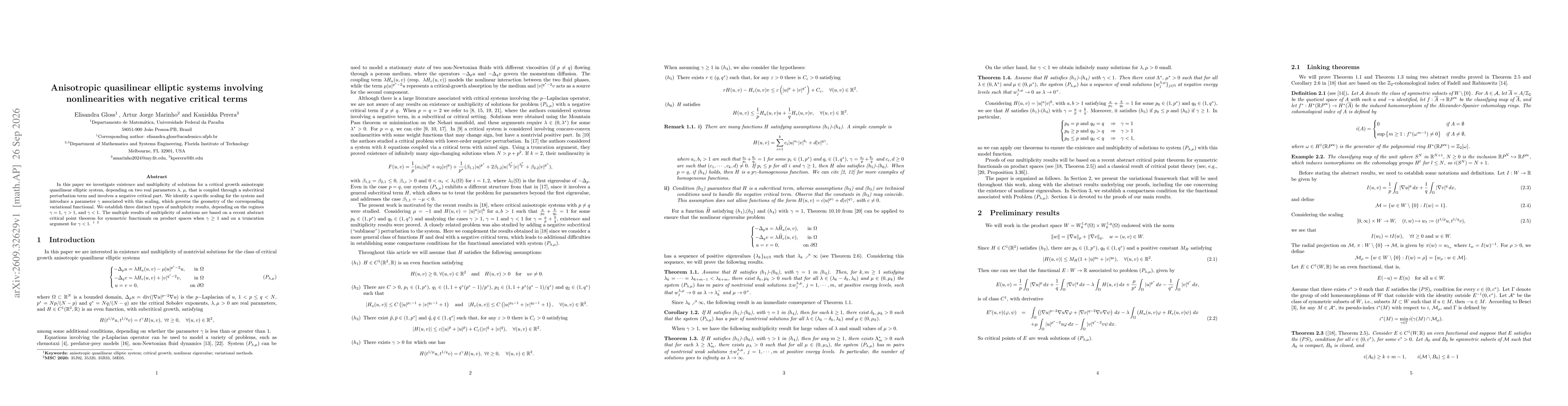 Thumbnail for Anisotropic quasilinear elliptic systems involving nonlinearities with negative critical terms