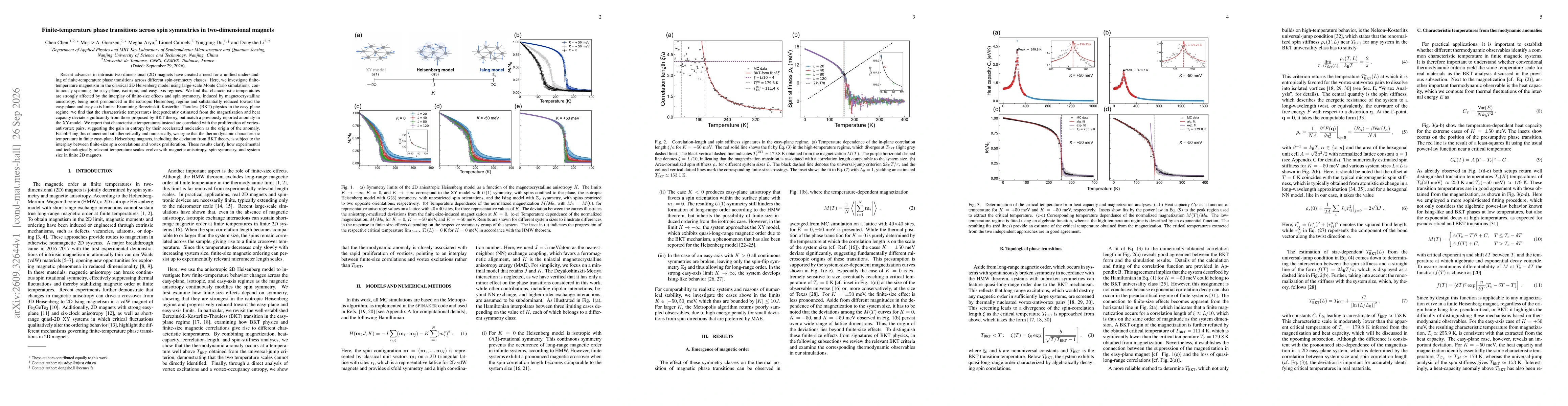 Thumbnail for Finite-temperature phase transitions across spin symmetries in two-dimensional magnets