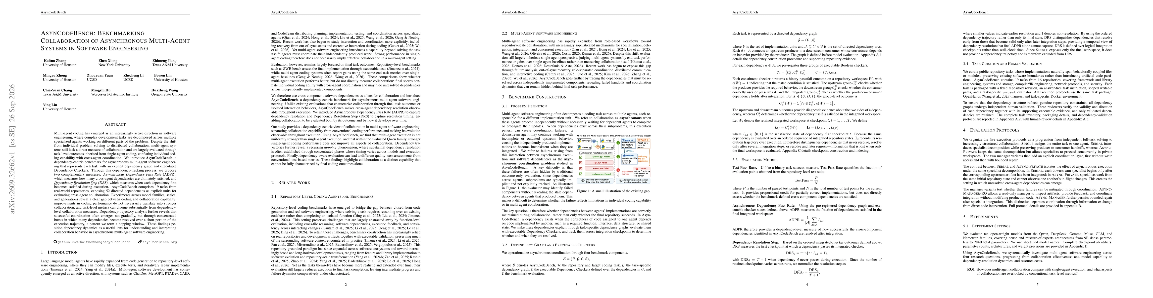 Thumbnail for AsynCodeBench: Benchmarking Collaboration of Asynchronous Multi-Agent Systems in Software Engineering