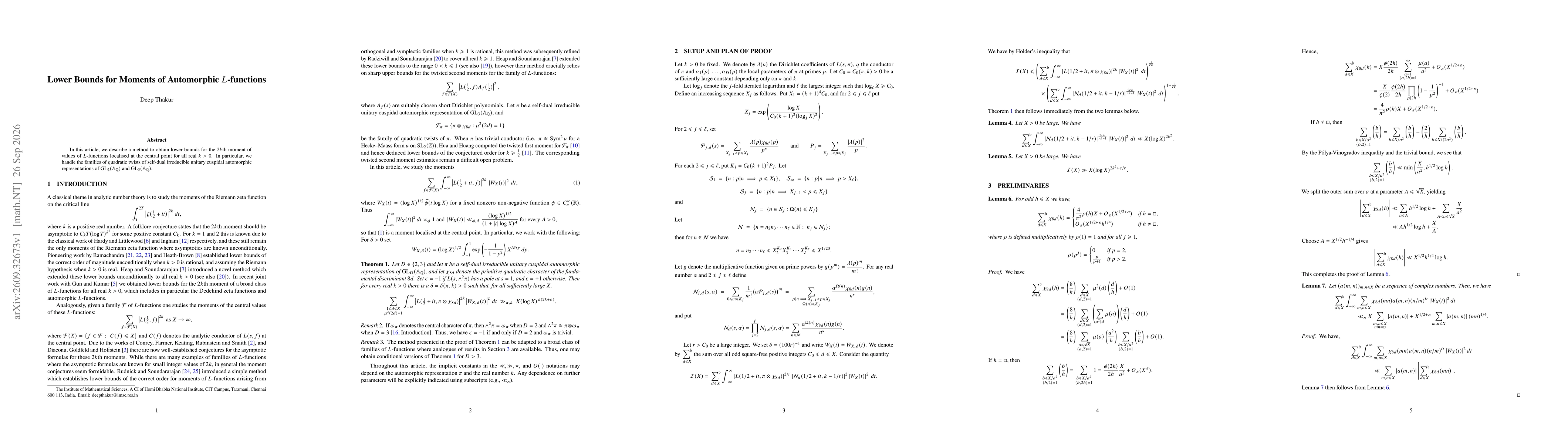 Thumbnail for Lower Bounds for Moments of Automorphic L-functions