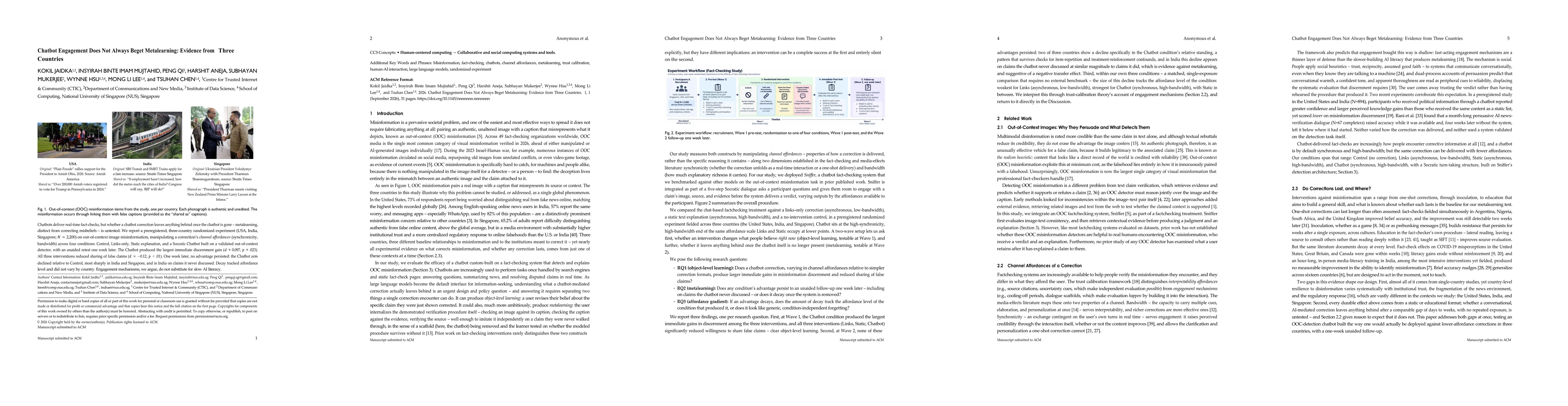 Thumbnail for Chatbot Engagement Does Not Always Beget Metalearning: Evidence from Three Countries