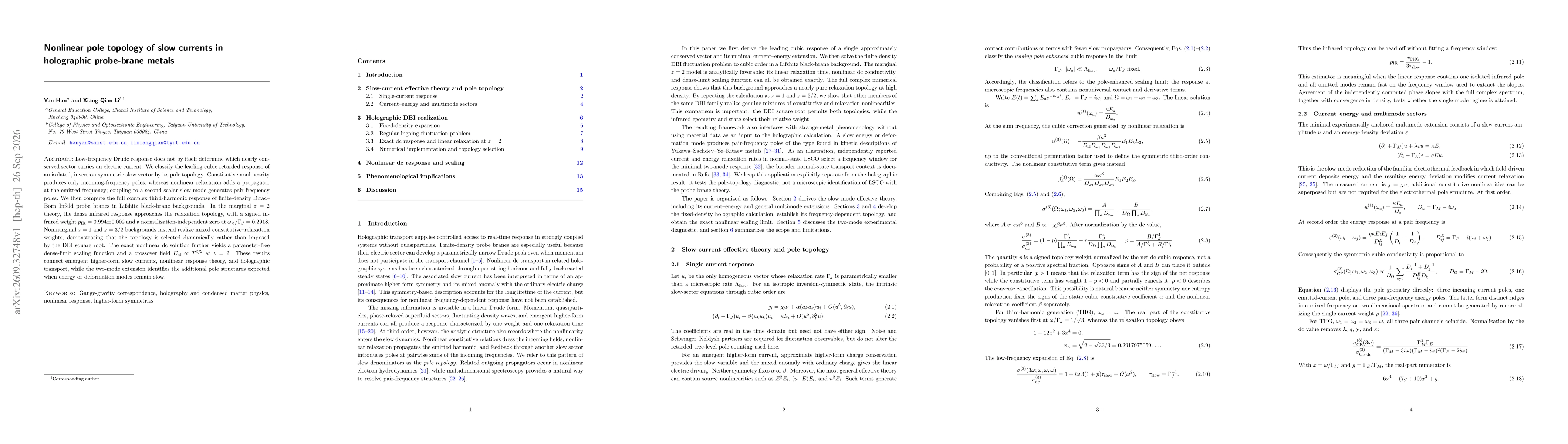 Thumbnail for Nonlinear pole topology of slow currents in holographic probe-brane metals