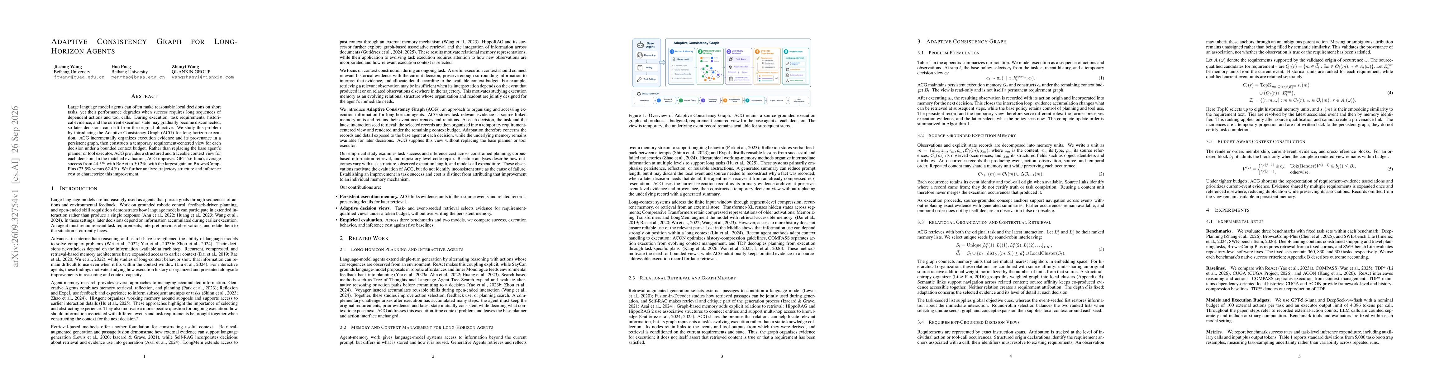 Thumbnail for Adaptive Consistency Graph for Long-Horizon Agents
