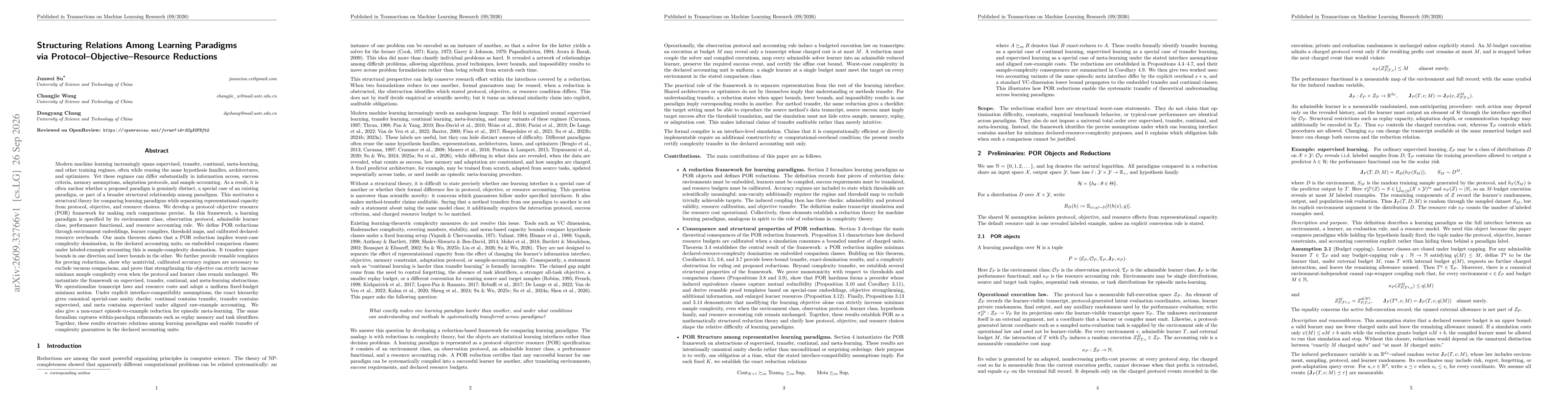 Thumbnail for Structuring Relations Among Learning Paradigms via Protocol--Objective--Resource Reductions