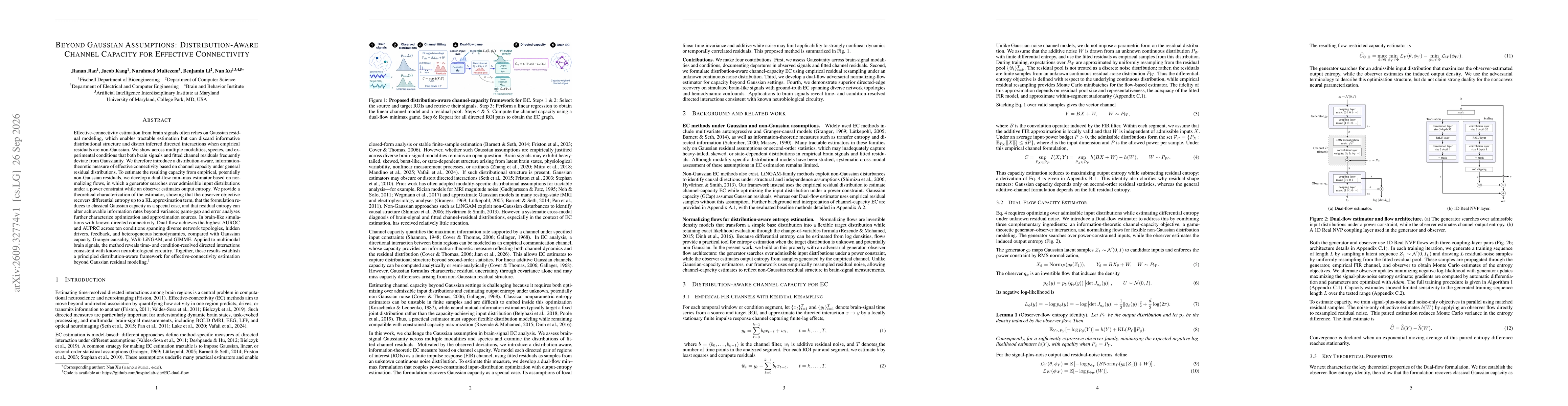 Thumbnail for Beyond Gaussian Assumptions: Distribution-Aware Channel Capacity for Effective Connectivity