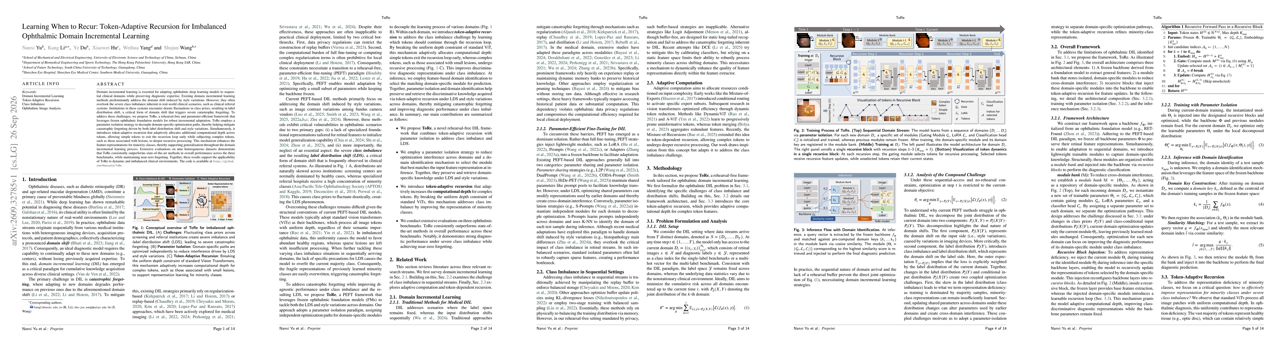 Thumbnail for Learning When to Recur: Token-Adaptive Recursion for Imbalanced Ophthalmic Domain Incremental Learning