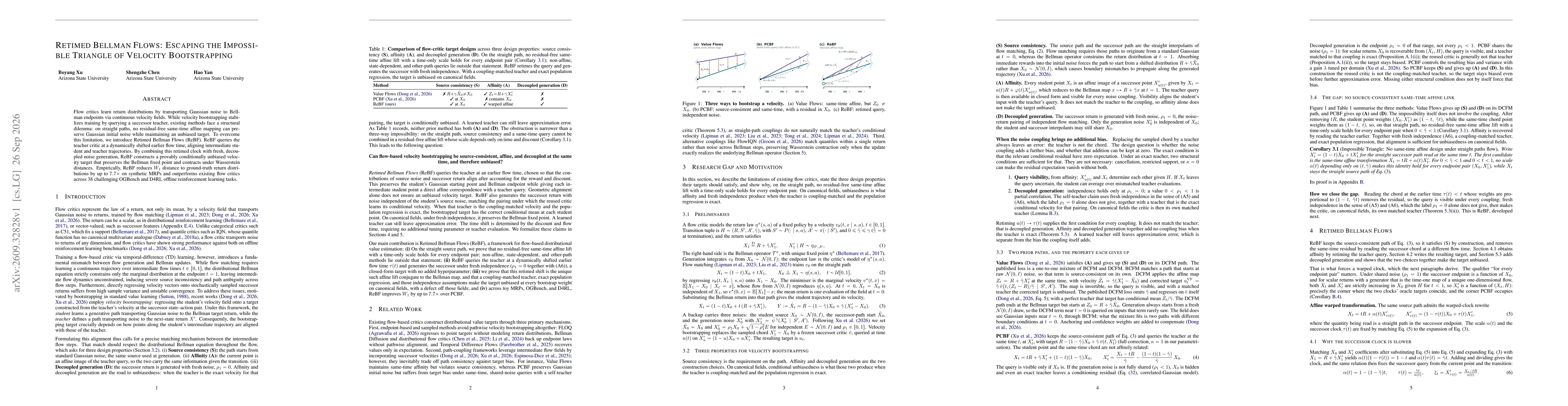 Thumbnail for Retimed Bellman Flows: Escaping the Impossible Triangle of Velocity Bootstrapping