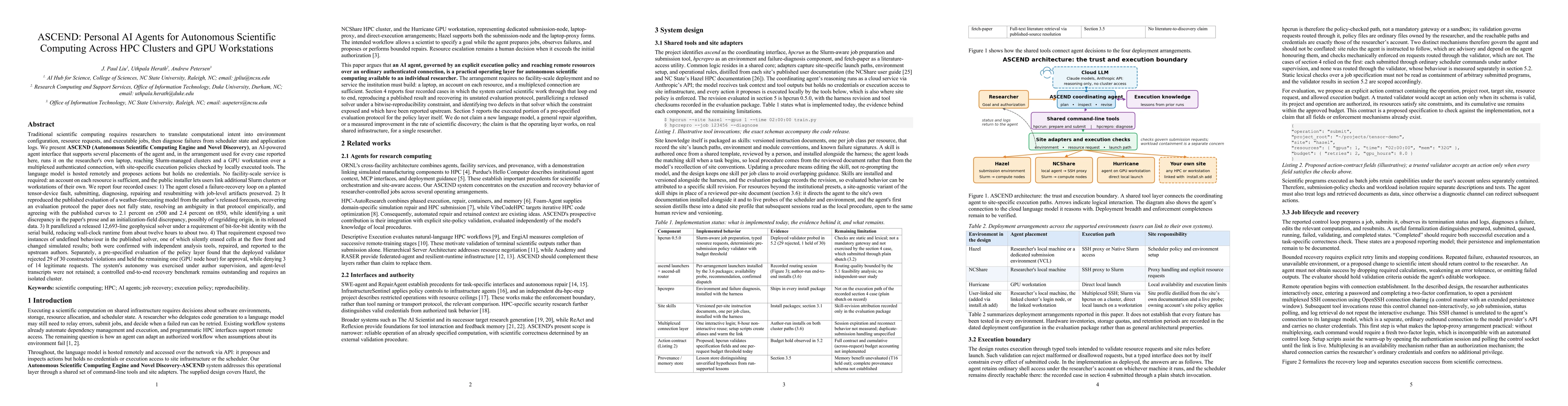 Thumbnail for ASCEND: Personal AI Agents for Autonomous Scientific Computing Across HPC Clusters and GPU Workstations