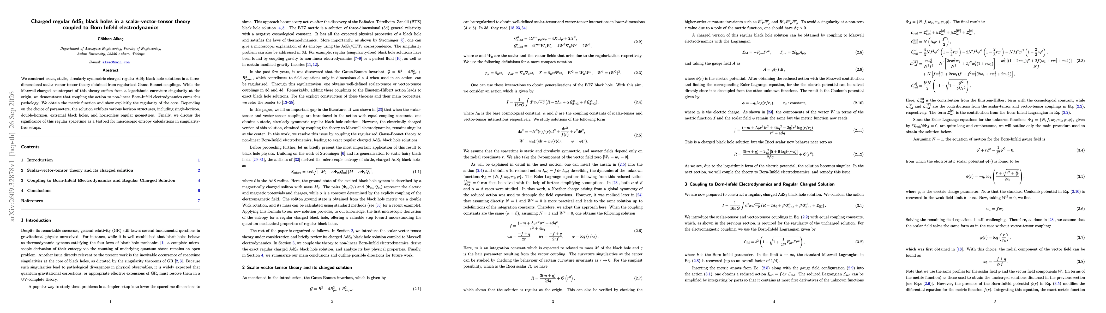 Thumbnail for Charged regular AdS$_3$ black holes in a scalar-vector-tensor theory coupled to Born-Infeld electrodynamics