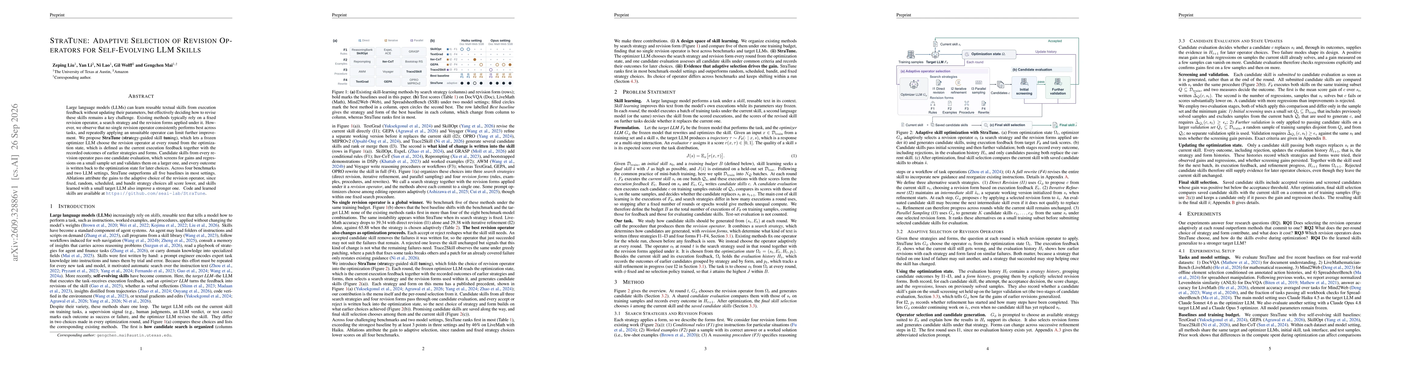 Thumbnail for StraTune: Adaptive Selection of Revision Operators for Self-Evolving LLM Skills