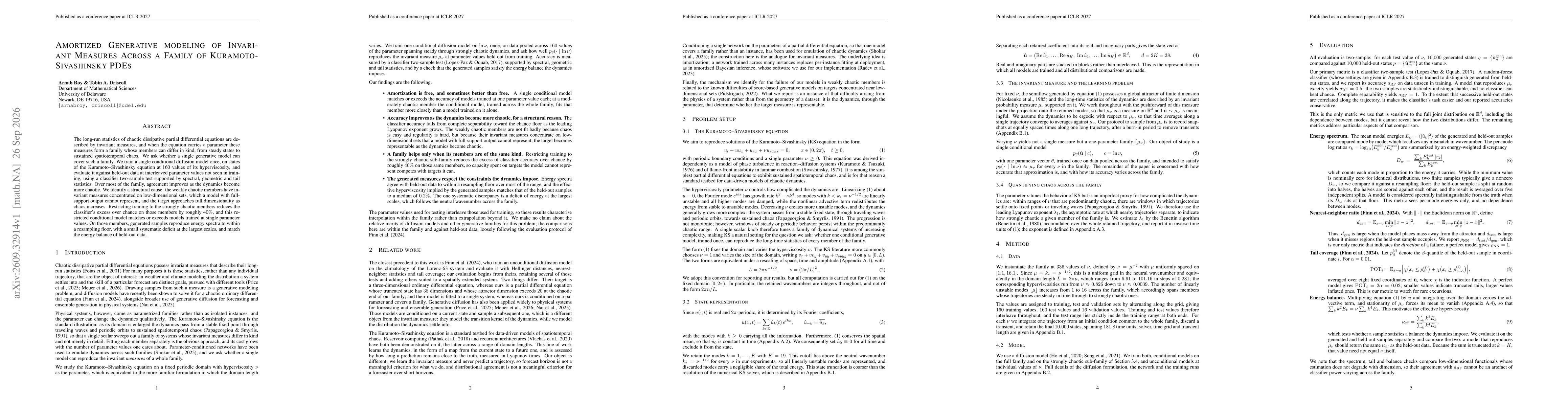 Thumbnail for Amortized Generative Modeling of Invariant Measures across A Family of Kuramoto-Sivashinsky PDEs
