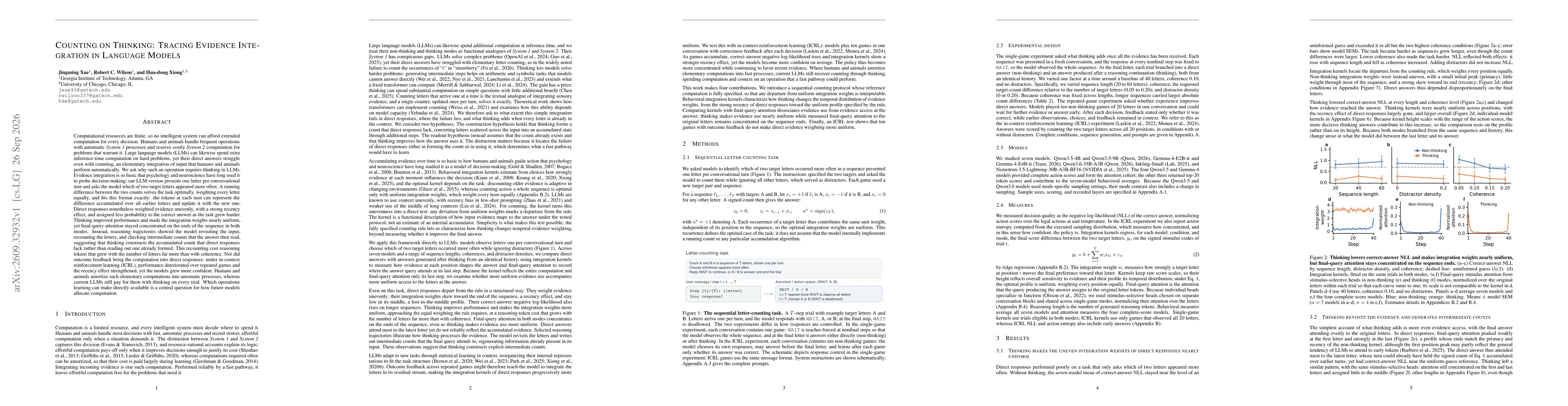 Thumbnail for Counting on Thinking: Tracing Evidence Integration in Language Models