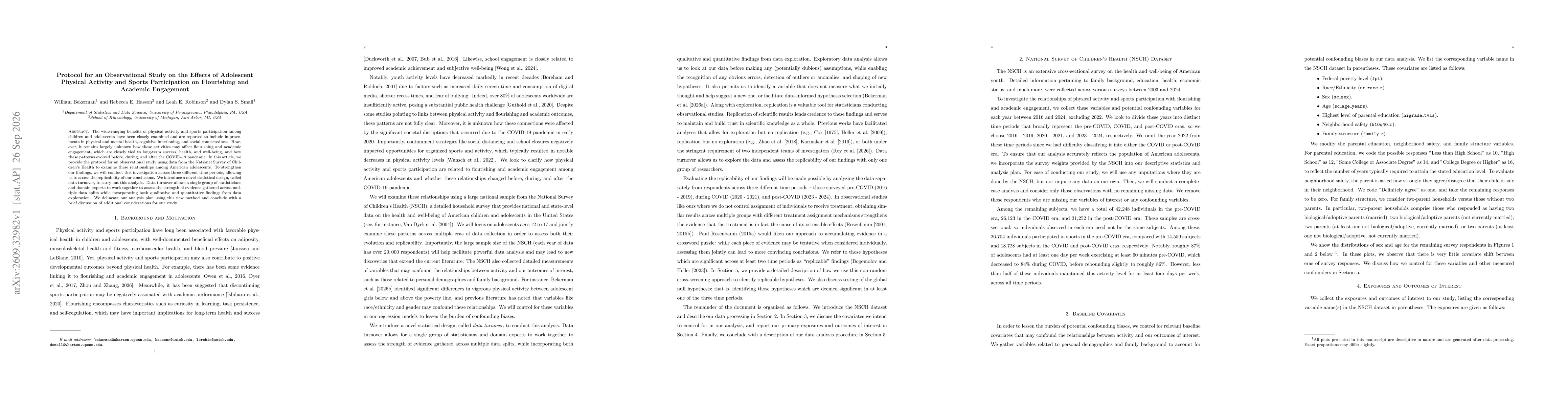 Thumbnail for Protocol for an Observational Study on the Effects of Adolescent Physical Activity and Sports Participation on Flourishing and Academic Engagement