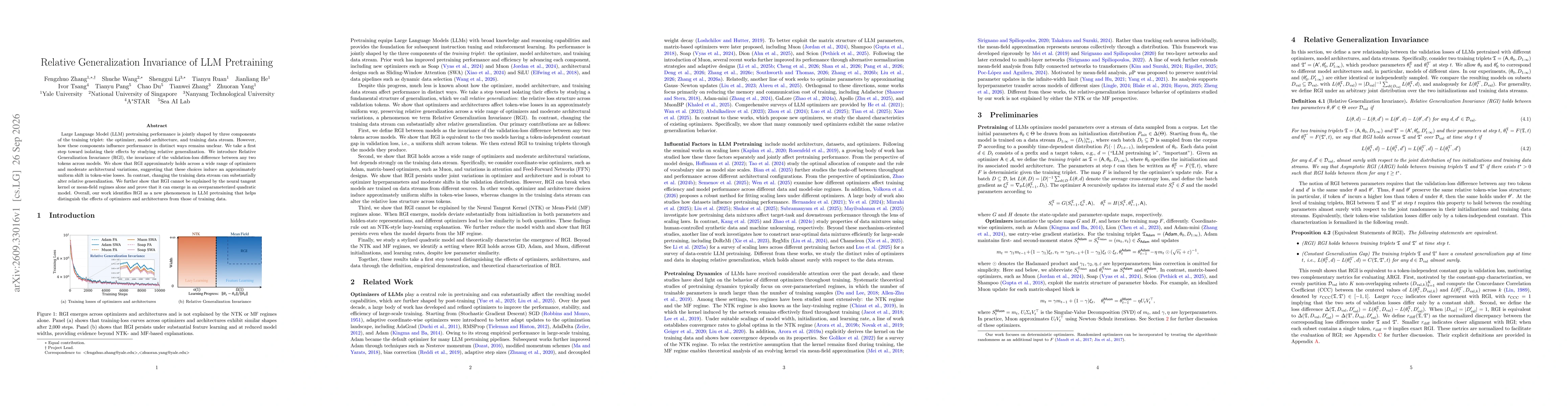 Thumbnail for Relative Generalization Invariance of LLM Pretraining