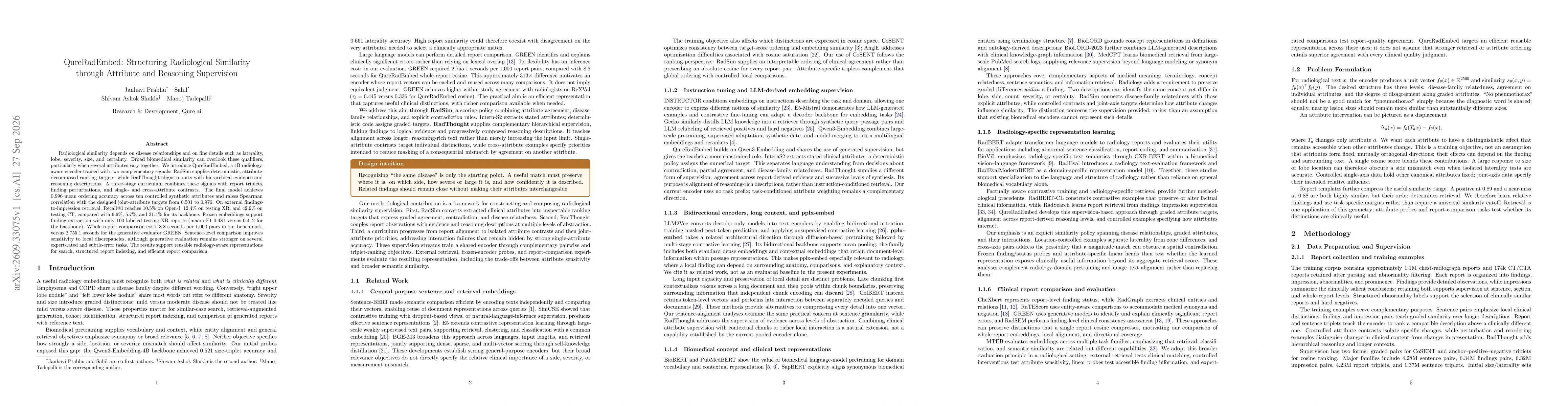 Thumbnail for QureRadEmbed: Structuring Radiological Similarity through Attribute and Reasoning Supervision