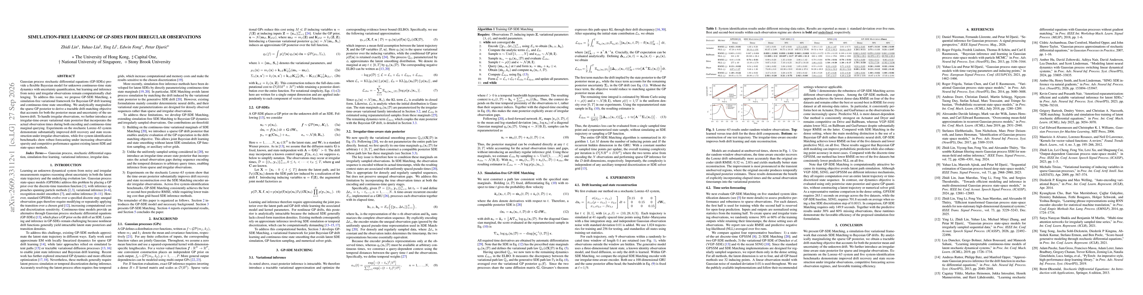 Thumbnail for Simulation-Free Learning of GP-SDEs from Irregular Observations