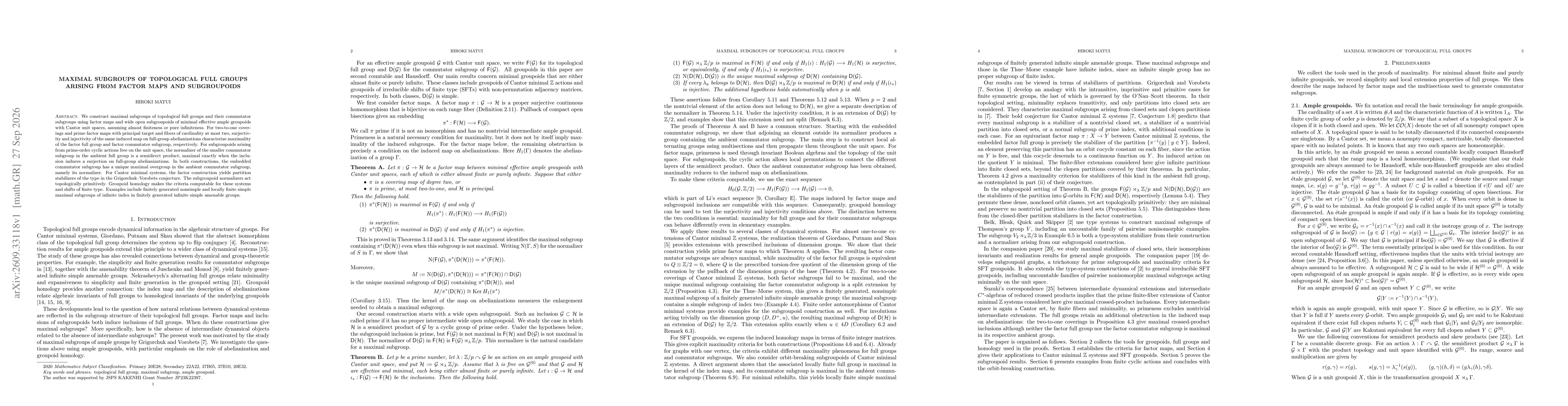 Thumbnail for Maximal subgroups of topological full groups arising from factor maps and subgroupoids