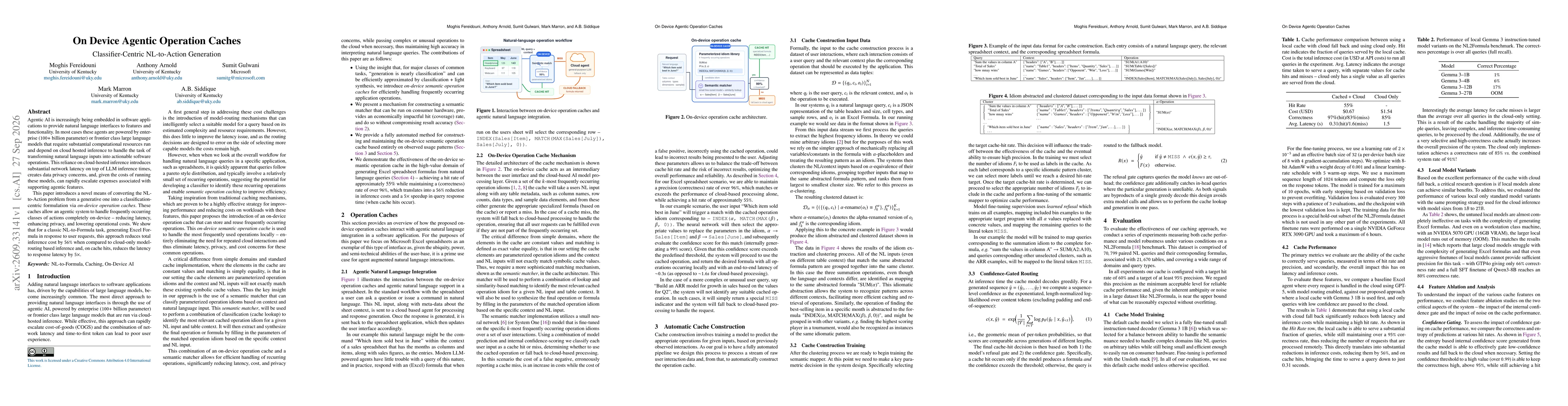 Thumbnail for On Device Agentic Operation Caches -- Classifier-Centric NL-to-Action Generation
