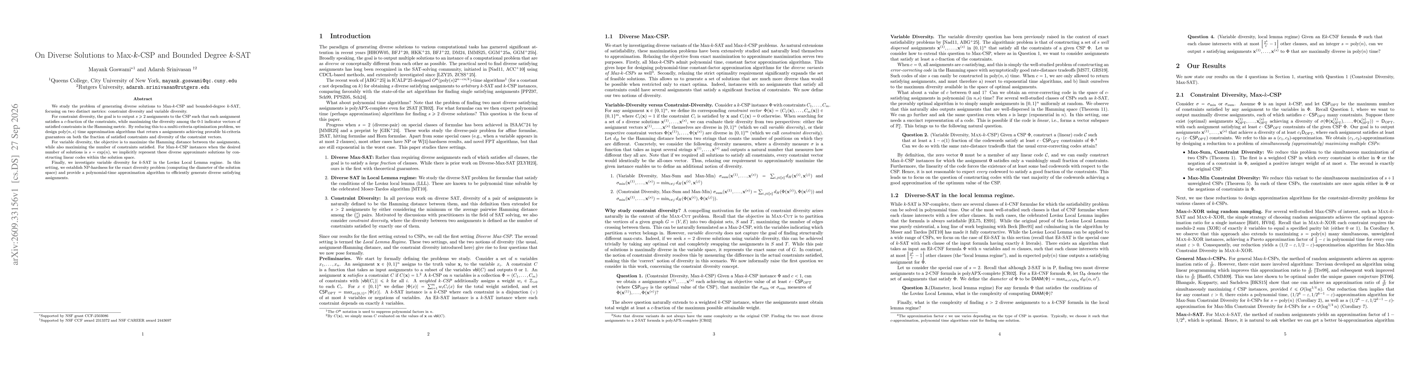 Thumbnail for On Diverse Solutions to Max-k-CSP and Bounded Degree k-SAT