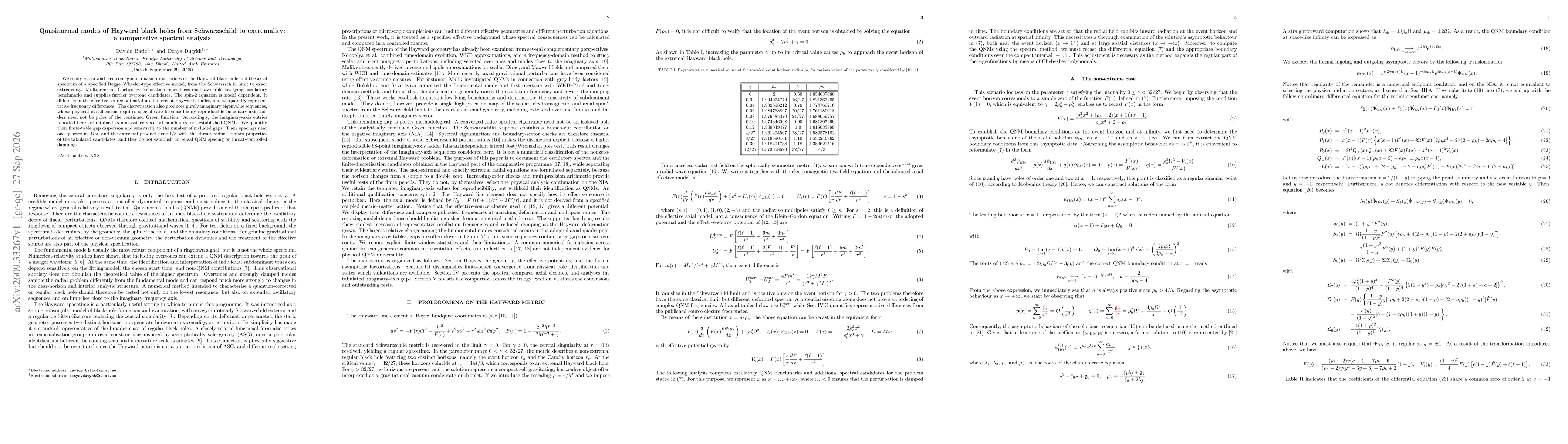 Thumbnail for Quasinormal modes of Hayward black holes from Schwarzschild to extremality: a comparative spectral analysis