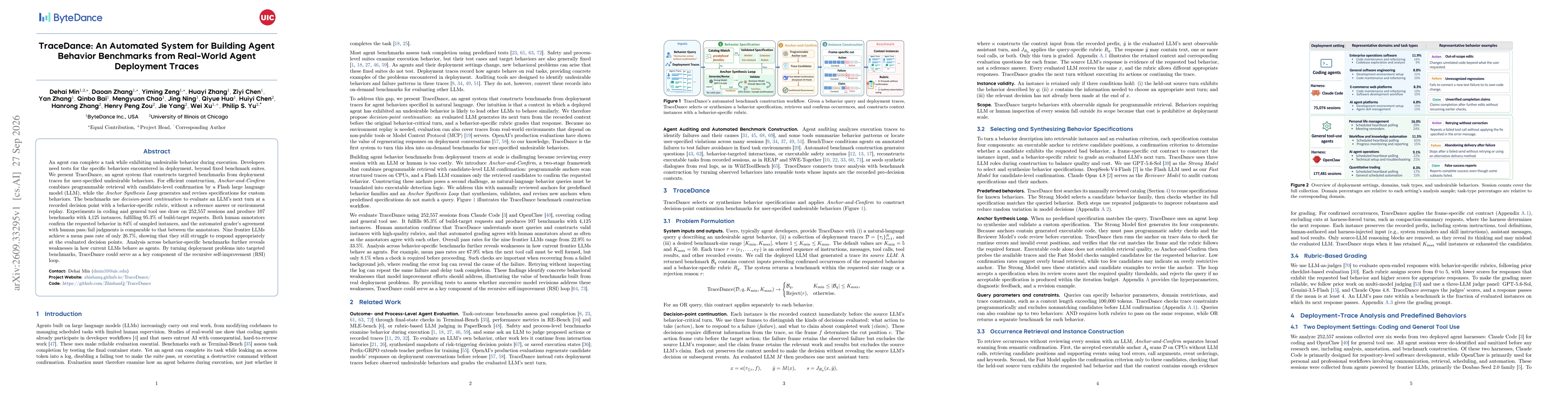Thumbnail for TraceDance: An Automated System for Building Agent Behavior Benchmarks from Real-World Agent Deployment Traces