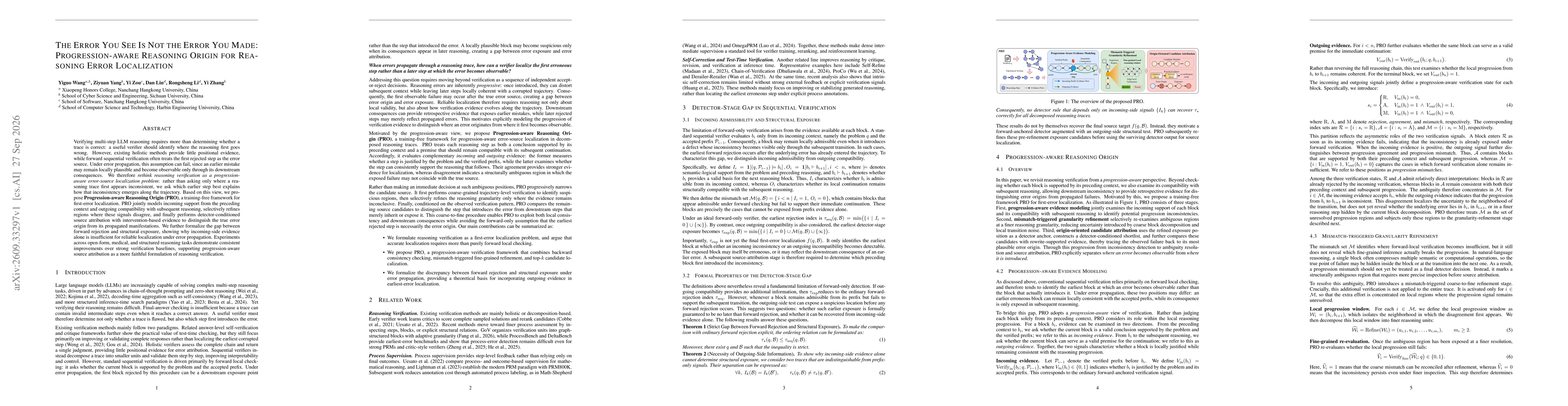 Thumbnail for The Error You See Is Not the Error You Made: Progression-aware Reasoning Origin for Reasoning Error Localization