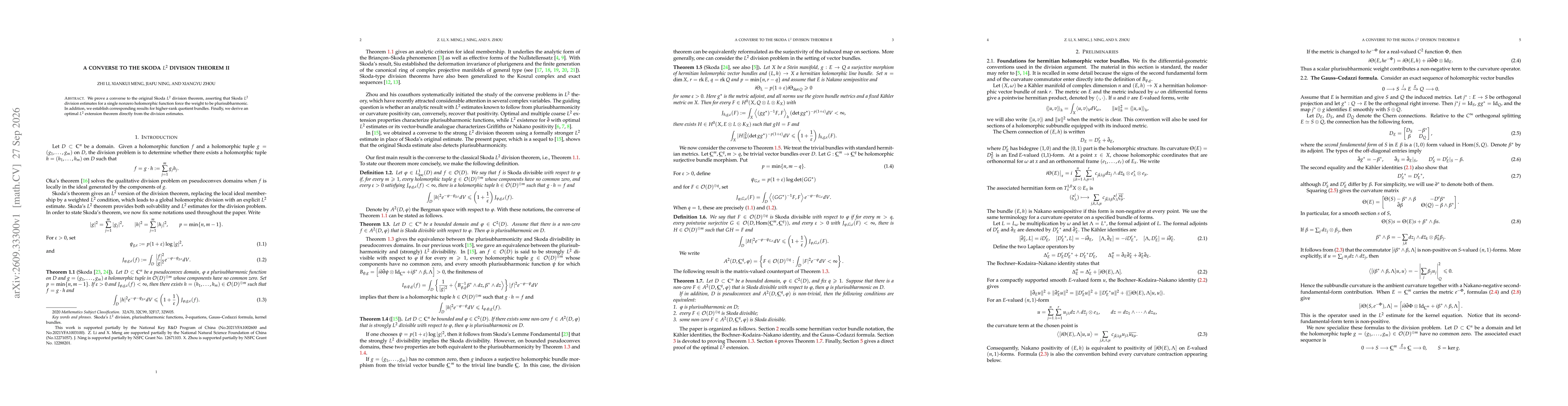 Thumbnail for A Converse to the Skoda $L^2$ division theorem II