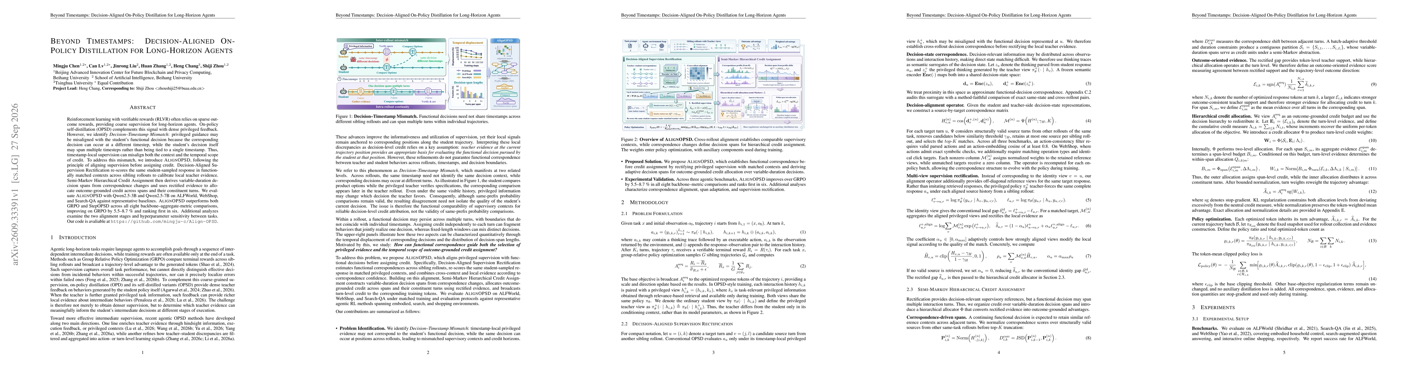 Thumbnail for Beyond Timestamps: Decision-Aligned On-Policy Distillation for Long-Horizon Agents