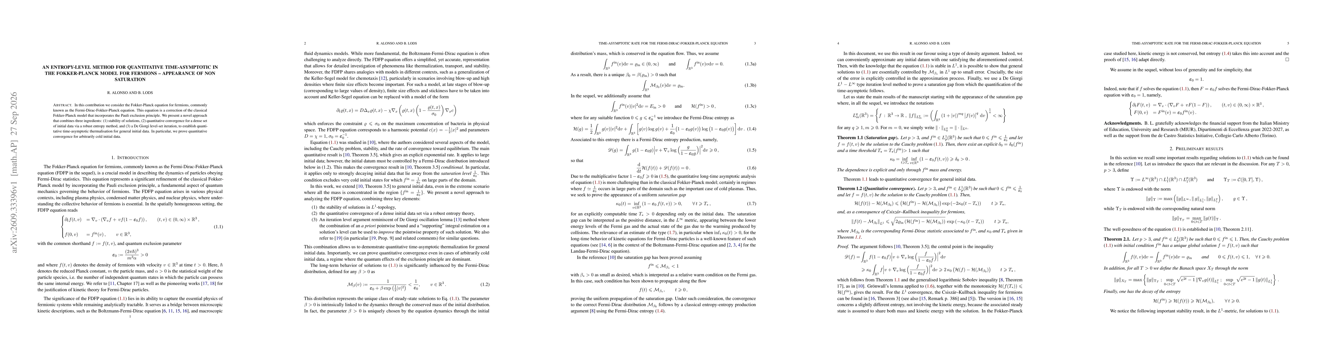 Thumbnail for An entropy-level method for quantitative time-asymptotic in the Fokker-Planck model for fermions -- appearance of non saturation