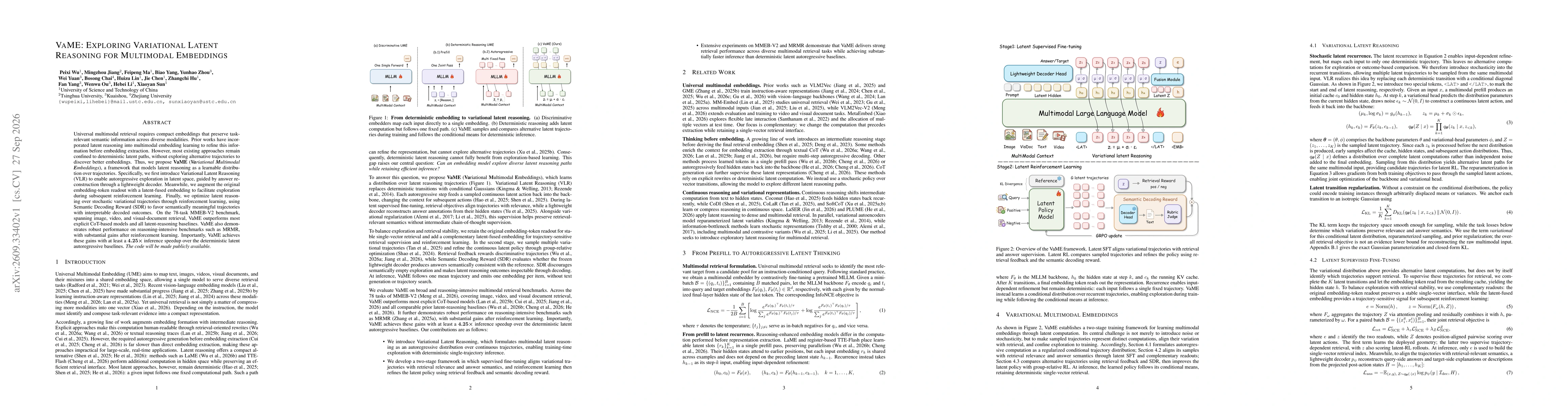 Thumbnail for VaME: Exploring Variational Latent Reasoning for Multimodal Embeddings
